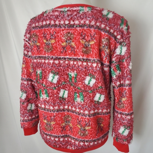 No Boundaries fleece Christmas reindeer present sweatshirt - Picture 7 of 8